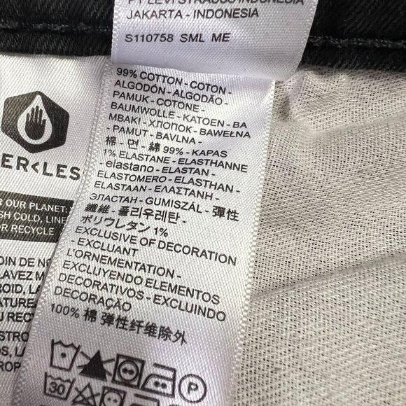 Levi's 511 Black Slim Fit Mens Jeans 34 x 34 Distressed Ripped - Picture 3 of 8